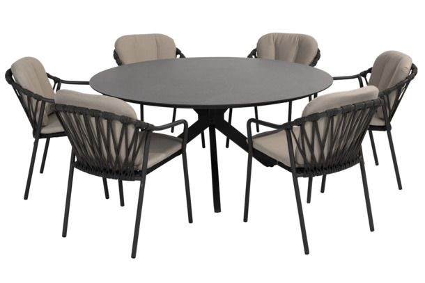 4SO Locarno ronde tuintafel in HPL (antraciet) - 1